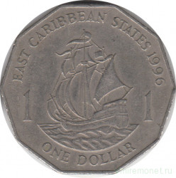 Монета. Восточные Карибские государства. 1 доллар 1996 год.