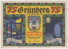 Бона. Нотгельд. Германия. Город Грюнберг(Зелена Гура). 75 пфеннигов 1921 год. Реверс 5. Вариант 489.2.a.5. ав.