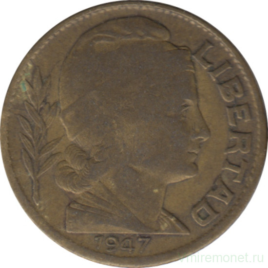 Монета. Аргентина. 10 сентаво 1947 год.