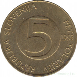 Монета. Словения. 5 толаров 1995 год (К).