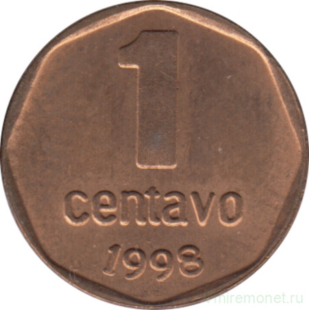 Монета. Аргентина. 1 сентаво 1998 год.