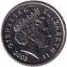 Монета. Гибралтар. 5 пенсов 2003 год. AC. Магнитная.
