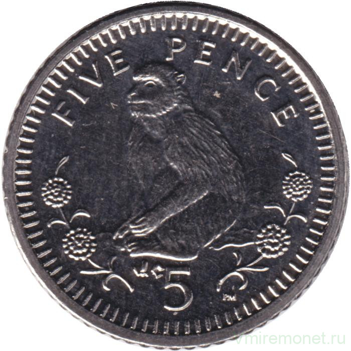 Монета. Гибралтар. 5 пенсов 2003 год. AC. Магнитная.