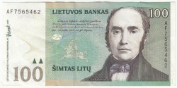 Банкнота. Литва. 100 лит 2000 год.