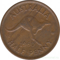 Монета. Австралия. 1/2 пенни 1960 год.