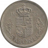 Аверс. Монета. Дания. 5 крон 1976 год.