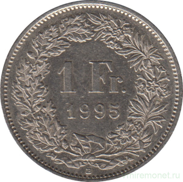 Монета. Швейцария. 1 франк 1995 год.