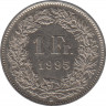 Монета. Швейцария. 1 франк 1995 год. ав.