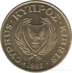 Монета. Кипр. 2 цента 1983 год.