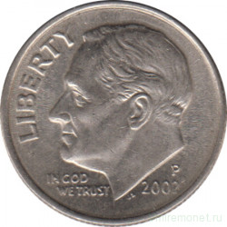 Монета. США. 10 центов 2002 год. Монетный двор P.