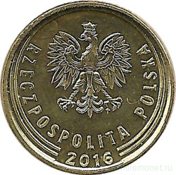 Монета. Польша. 1 грош 2016 год.