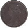 Монета. Великобритания. 1/2 пенни 1861 год.