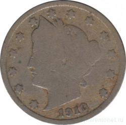 Монета. США. 5 центов 1910 год.