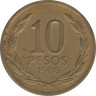 Монета. Чили. 10 песо 1986 год. ав.