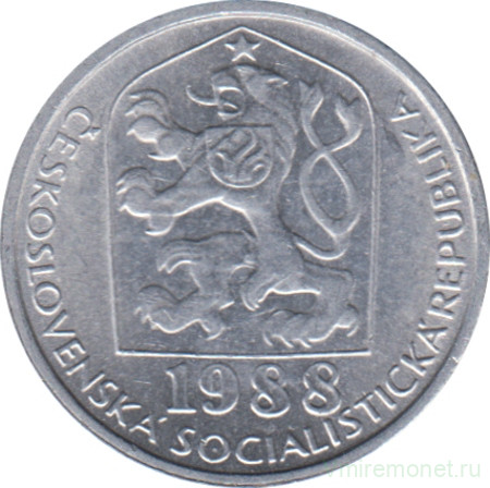 Монета. Чехословакия. 10 геллеров 1988 год.