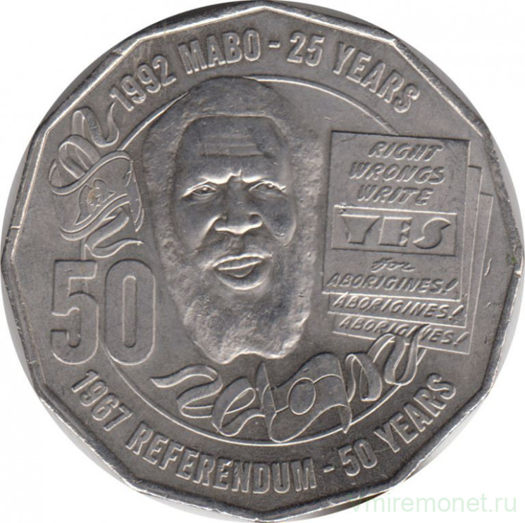 Монета. Австралия. 50 центов 2017 год. 50 лет Референдуму.