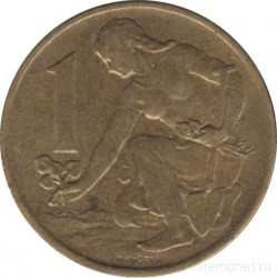 Монета. Чехословакия. 1 крона 1957 год.