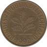 Монета. ФРГ. 10 пфеннигов 1992 год. Монетный двор - Карлсруэ (G). ав.
