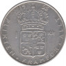 Монета. Швеция. 1 крона 1955 год. ав.
