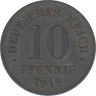 Монета. Германия (Германская империя 1871-1922). 10 пфеннигов 1919 год. Немагнитная. ав.