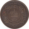 Монета. Канада. Новая Шотландия. 1 цент 1861 год.