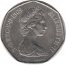 Монета. Великобритания. 50 пенсов 1969 год. ав.