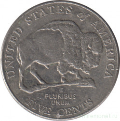 Монета. США. 5 центов 2005 год. 200 лет экспедиции Льюиса и кларка - Бизон. Монетный двор D.