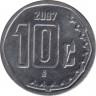 Монета. Мексика. 10 сентаво 2007 год. ав.