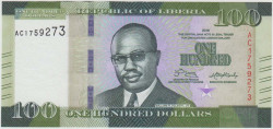 Банкнота. Либерия. 100 долларов 2016 год. Тип 35а.