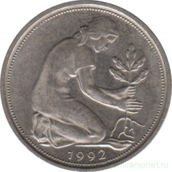 Монета. ФРГ. 50 пфеннигов 1992 год. Монетный двор - Берлин (А).