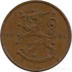 Монета. Финляндия. 10 пенни 1934 год.       