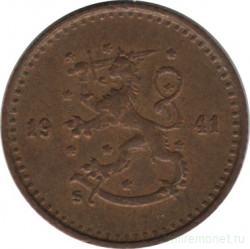Монета. Финляндия. 25 пенни 1941 год.