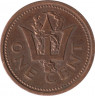 Монета. Барбадос. 1 цент 1987 год. рев.