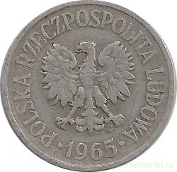 Монета. Польша. 20 грошей 1965 год. 