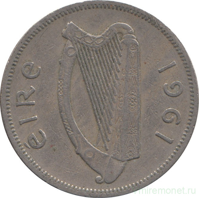 Монета. Ирландия. 2 шиллинга (флорин) 1961 год.