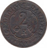Монета. Дания. 2 эре 1909 год. ав.