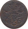 Монета. Дания. 2 эре 1909 год. рев.