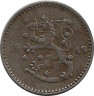 Аверс.Монета. Финляндия. 1 марка 1943 год. Железо.
