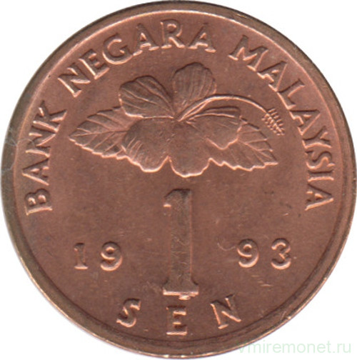 Монета. Малайзия. 1 сен 1993 год.