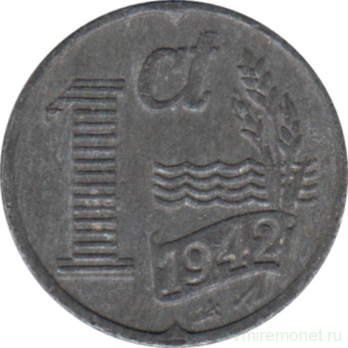 Монета. Нидерланды. 1 цент 1942 год.