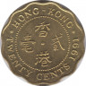 Монета. Гонконг. 20 центов 1991 год. ав.