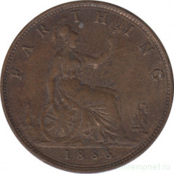 Монета. Великобритания. 1 фартинг 1886 год.