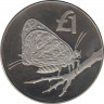 Монета. Кипр. 1 фунт 2002 год. Бабочка. ав.
