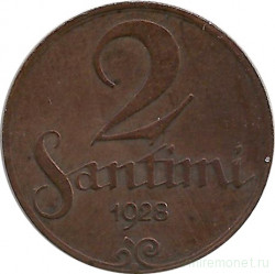 Монета. Латвия. 2 сантима 1928 год.