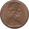 Монета. Австралия. 1 цент 1975 год. ав.