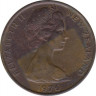 Монета. Новая Зеландия. 2 цента 1976 год. ав.
