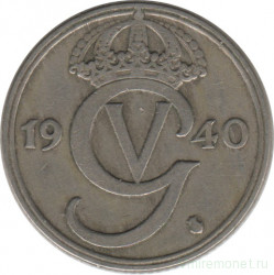 Монета. Швеция. 50 эре 1940 год (G -большое).