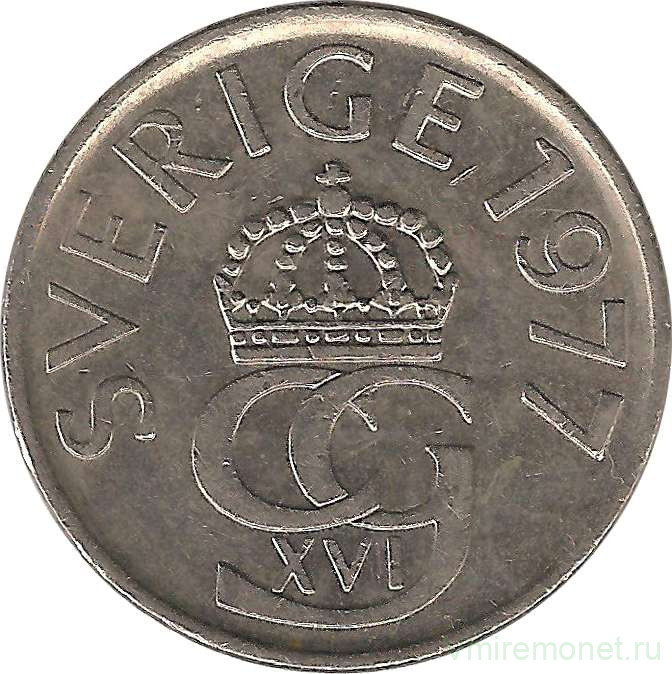 Монета. Швеция. 5 крон 1977 год.