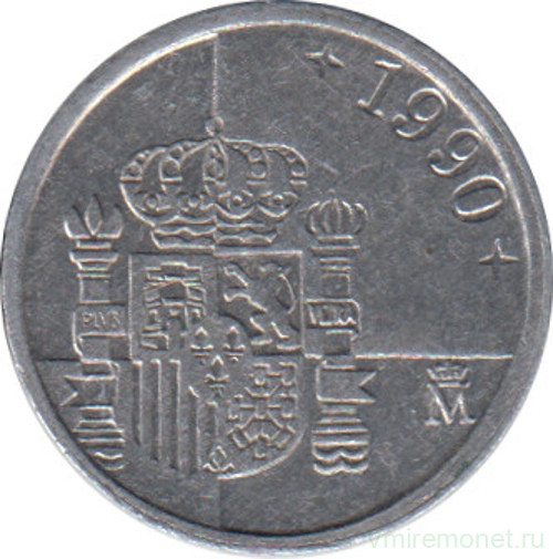 Монета. Испания. 1 песета 1990 год.