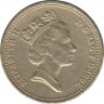 Монета. Великобритания. 1 фунт 1996 год. ав.